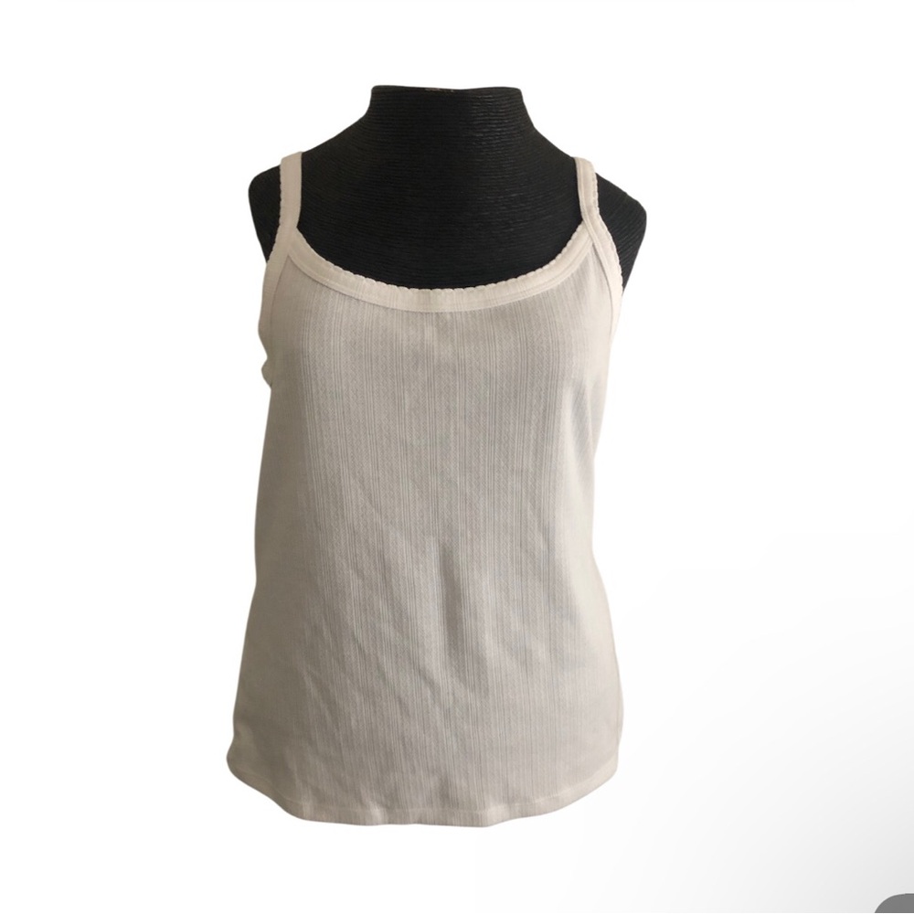 Classic Women's White Ribbed Tank Top